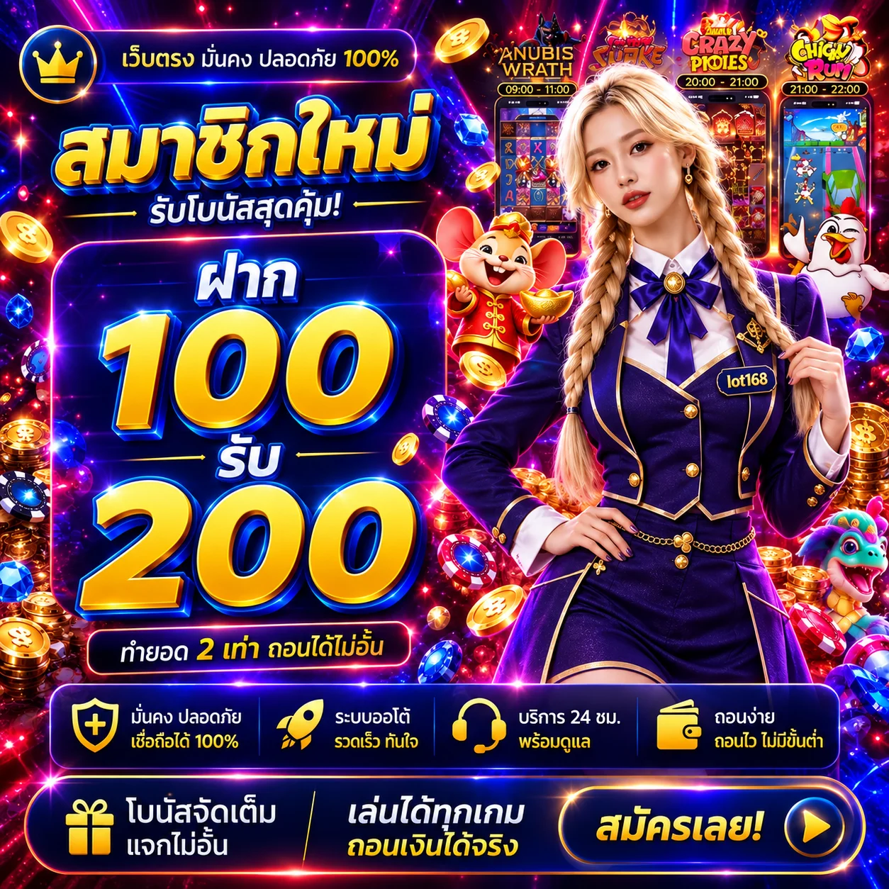 ทดลองเล่นเกม PG Soft บน lot168 พร้อมมาสคอต Fortune Mouse
