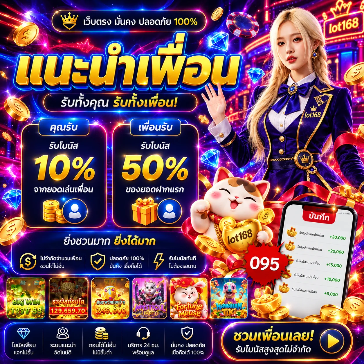 ทดลองเกม AMB บน lot168 กับมาสคอต Lucky Neko